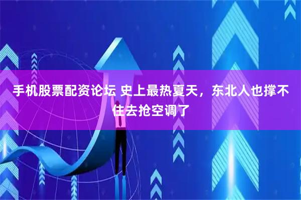 手机股票配资论坛 史上最热夏天，东北人也撑不住去抢空调了